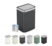 CozyLiving Automatic Motion Sensor Kitchen Bin, Touchless Waste Can with Soft Close Lid, Dual Opening Modes, Durable Steel Body, Includes Free Liners, Dark Grey/ 16L