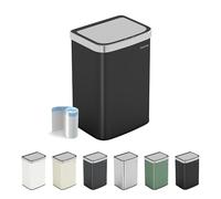CozyLiving Automatic Motion Sensor Kitchen Bin, Touchless Waste Can with Soft Close Lid, Dual Opening Modes, Durable Steel Body, Includes Free Liners, Black/ 16L