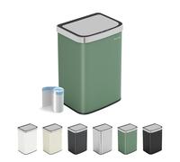 CozyLiving Automatic Motion Sensor Kitchen Bin, Touchless Waste Can with Soft Close Lid, Dual Opening Modes, Durable Steel Body, Includes Free Liners, Green/ 16L
