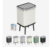 CozyLiving Automatic Motion Sensor Kitchen Bin, Touchless Waste Can with Soft Close Lid, Dual Opening Modes, Durable Steel Body, Includes Free Liners, White/ 35L