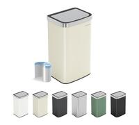 CozyLiving Automatic Motion Sensor Kitchen Bin, Touchless Waste Can with Soft Close Lid, Dual Opening Modes, Durable Steel Body, Includes Free Liners, Beige/ 60L
