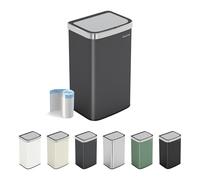 CozyLiving Automatic Motion Sensor Kitchen Bin, Touchless Waste Can with Soft Close Lid, Dual Opening Modes, Durable Steel Body, Includes Free Liners, Dark Grey/ 60L