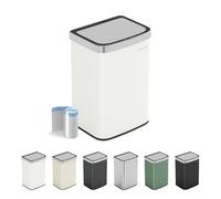 CozyLiving Automatic Motion Sensor Kitchen Bin, Touchless Waste Can with Soft Close Lid, Dual Opening Modes, Durable Steel Body, Includes Free Liners, White/ 16L