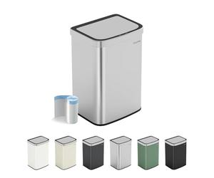 CozyLiving Automatic Motion Sensor Kitchen Bin, Touchless Waste Can with Soft Close Lid, Dual Opening Modes, Durable Steel Body, Includes Free Liners, SS Matte/ 16L
