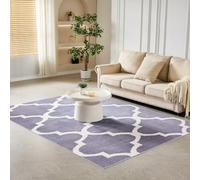 CozyLiving Modern Abstract Low-Pile Rug - Non-Slip & Machine Washable Floor Carpet for Living Room, Bedroom & Hallway - Neutral Short Shag Design (Silky DIAMOND Grey 140 × 200 cm)