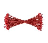 Cozylkx 100pcs Christmas Ornament String, Metallic Tinsel Rope Hang Cord Anchor Snap Fastener Hanging Ropes for Tag Ornament Baubles Party Supplies (Red)