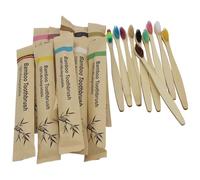 Cozylkx 10pcs Bamboo Toothbrushes 10 Colors Eco-Friendly Biodegradable Toothbrush for Adult, Family, Travel, Individually Packaged