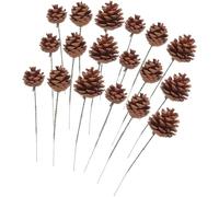 Cozylkx 30pcs Natural Pine Cone with Wired Stems, Christmas Pinecones Ornaments for Xmas Tree DIY Garland Wreath Winter Holidays Home Decor (3cm,4cm,5cm)