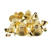 Cozylkx 50PCS Metal Craft Bells 18mm Decorative Hanging Bells Gold Jingle Bells for Christmas Tree, Wind Chimes, Pet Collars, Home Decor