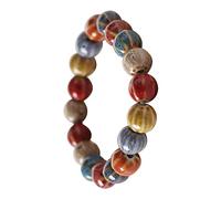 Cozylkx Ethnic Ceramic Beaded Bracelet Glazed Porcelain Beaded Strand Bracelet Stretch Bracelets for Men Women Kids Student