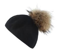 Cozylkx Kids Baby Beret Hat with Removable Pompom, French Style Winter Hat Artist Wool Berets for Girls (Black)
