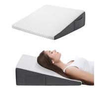 Cozymaker 7.5" Bed Wedge Pillow for Sleeping After Surgery, Back Support, Leg Elevation, Gerd Acid Reflux, Neck Pain, Snoring, Cooling Memory Foam Triangle Incline Wedge, Removable Washable Cover