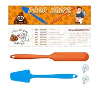 COZYMATE 2Pcs Poop Divider Knife for Toilet Adult Funny Gag Gift Ideas for Christmas White Elephant Gifts Exchange (OrangeBlue, 2P)