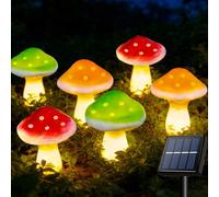 Cozymeow Solar Garden Ornaments Lights 6 LED Mushroom Solar Lights Outdoor Garden, Waterproof Toadstool Stake Light, Outside Landscape Fence Pathway Yard Wedding Party Lawn Patio Backyard Decorations