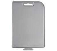 cozymomdeco Korean Made Thick Silicone Double-Sided Usable Cutting Board 14.3" x 9.7" Foldable Design Drip Groove Grip Handle Dishwasher Safe Gray Color 1PCS Gift for Mom (Gray)