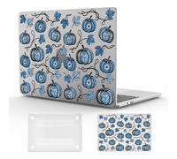 CozyNestCY Blue Maple Leaf Pumpkin case for MacBook Air 13 Inch Case 2022 2021 2020 2019 2018 Aesthetic Thanksgiving Plastic Hard Shell Touch ID A1932 A2179 M1 A2337 Halloween Slim Protective Case