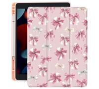 CozyNestCY Case for 10.9 Inch Ipad 10Th Pink Girl Bow Aesthetic Cover for Ipad Stylish Shell Clear Transparent Back Cute Lovely Ribbon Case Auto Sleep/Wake Shockproof Pencil Holder(Girl Women)