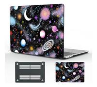 CozyNestCY Colorful Space Star case for MacBook Air 13'' Case 2022 2021 2020 2019 2018 Cute Modern Sun Moon Plastic Hard Shell Touch ID A1932 A2179 M1 A2337 Aesthetic Art Design Slim Protect Case