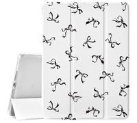 CozyNestCY Cute Black White Bow Case for 10.9 Inch Ipad 10Th Unique Lovely Design Cover for Ipad Auto Sleep/Wake Anti-Slip Shockproof Leather Soft TPU Back Case with Pencil Holder(Girl Women)
