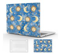 CozyNestCY Cute Blue Sun Moon Star case for MacBook Air 13'' Case 2022 2021 2020 2019 2018 funuy Space Pattern Plastic Hard Shell Touch ID A1932 A2179 M1 A2337 Fashion Girl boy Slim Protect Case