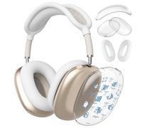 CozyNestCY Cute Bow Shark Clear Case for Airpods Max Headphones Cartoon Animal Soft TPU Ear Cups Cover Anti-Scratch Silicone Ear Pad Protective Case Unique Print Headband Cover for Apple Airpods Max