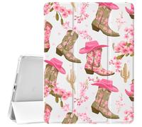 CozyNestCY Cute Cherry Floral Boot Case for Ipad 7Th/8Th/9Th Generation Pretty Flowers Leather Cover Auto Sleep/Wake TPU Back Case with Pencil Holder 10.2 Inch 2019/2020/2021(Girl Women)