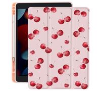 CozyNestCY Cute Cherry Pattern Case for 10.9 Inch Ipad 10Th Kawaii Girly Print Cover for Ipad Aesthetic Shell with Clear Transparent Back Auto Sleep/Wake Shockproof with Pencil Holder(Girls Women)