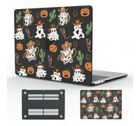 CozyNestCY Cute Cool Pumpkin Ghost case for MacBook Air 13 Inch Case 2022 2021 2020 2019 2018 Halloween Western Cowboy Plastic Hard Shell Touch ID A1932 A2179 M1 A2337 Funny Slim Protective Case
