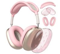CozyNestCY Cute Funny Bow Clear Case for Airpods Max Headphones Kawaii Pink Girly Soft TPU Ear Cups Cover Anti-Scratch Silicone Ear Pad Protective Case Aesthetic Headband Cover for Apple Airpods Max
