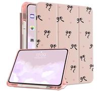 CozyNestCY Cute Pink Bows Case for 10.9 Inch Ipad 10Th Gen Lovley Kawaii Pattern Cover for Ipad Auto Sleep/Wake Adjustable Anti-Slip Shockproof Protective Case with Pencil Holder(Girl Boy Kid)