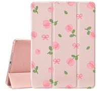 CozyNestCY Cute Pink Flowers Bow Case for 10.9 Inch Ipad 10Th Lovely Kawaii Girls Cover for Ipad Auto Sleep/Wake Anti-Slip Shockproof Leather Soft TPU Back Case with Pencil Holder(Girl Women)