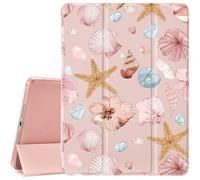 CozyNestCY Cute Pink Ocean Starfish Case for Ipad 7Th/8Th/9Th Generation Summer Ocean Design Leather Cover Auto Sleep/Wake TPU Back Case with Pencil Holder 10.2 Inch 2019/2020/2021(Girl Women)