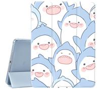 CozyNestCY Cute Shark Pattern Case for 10.9 Inch Ipad 10Th Funny Sea Print Cover for Ipad Auto Sleep/Wake Shockproof Soft Silicone TPU Back Case Cartoon Unique Shell &Pencil Holder(Girl Women)