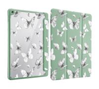 CozyNestCY Elegant Butterfly Acrylic Case for iPad (A16) 11th Gen(11 Inch 2025)/10th Gen 10.9 Inch 2022-Protective Cover with Trifold Stand Leather Cover,Auto Sleep/Wake, Pencil Holder