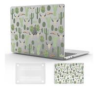Cozynestcy Fashion Western Cactu Case for MacBook Air 13 Inch Case 2022 2021 2020 2019 2018 Cowboy Cow Skull Plastic Hard Shell Touch Id A1932 A2179 M1 A2337 Cool Country Design Slim Protective Case