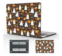 CozyNestCY Halloween Ghost Pumpkin case for MacBook Air 13 Inch Case 2022 2021 2020 2019 2018 Cute Western Spooky Plastic Hard Shell Touch ID A1932 A2179 M1 A2337 Fall Leaves Slim Protective Case
