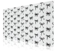 CozyNestCY Impeccable Bow Office Desk Mat 27.6'‘ x 13.8’' Desktop Mat PU Leather Large Mouse Pad White Mousepad Non-Slip Table Mat for Girls, Women, Home, Work, Computer, and Gaming