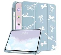 CozyNestCY Lovely Cute Bow Case for Ipad 6Th/5Th 9.7Inch Pretty Bowknot Print Cover for Ipad 2018/2017 Auto Sleep/Wake Adjustable Stand Anti-Slip Shockproof Case with Pencil Holder Girl Boy Kid