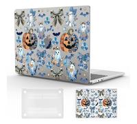 CozyNestCY Spooky Ghost Pumpkin case for MacBook Air 13 Inch Case 2022 2021 2020 2019 2018 Halloween Bow bat Plastic Hard Shell Touch ID A1932 A2179 M1 A2337 Western Country Slim Protective Case