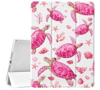 CozyNestCY Summer Sea Fish Corals Case for 10.9 Inch Ipad 10Th Cute Hawaiian Pattern Cover for Ipad Auto Sleep/Wake Anti-Slip Shockproof Leather Soft TPU Back Case with Pencil Holder(Girl Women)