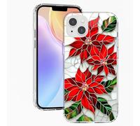 CozyNestCYChristmas Holly Wreath Magnetic Case for iPhone 15 Pro Max Coquette Preppy Printed Clear Phone Cover Compatible with Mag Safe WirelessCute Flower Shell Slim Protect Anti-Slip Women Girl