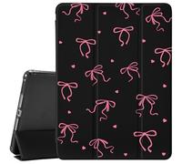 CozyNestCYCute Aesthetic Bow Case for Ipad 6Th/5Th 9.7Inch Trendy Fashion Bows Cover for Ipad 2018/2017 Auto Sleep/Wake Adjustable Stand Anti-Slip Shockproof Case with Pencil Holder Girl Women