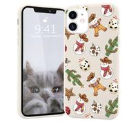 CozyNestCYFun Christmas Snowman Case For Iphone 15 Pro Max Trendy Cool Xmas Pattern Liquid Silicone Phone Case Cute Western Cover Shell For Girl Boy Slim Soft Microfiber Lining Scratch Resistant