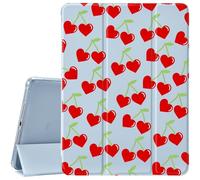 CozyNestCYRed Cherry Lovely Case for 10.9 Inch Ipad Air4/Air5 Pretty Cherry Design Cover for Ipad Aesthetic Pattern Case Auto Sleep/Wake Silicone Shockproof Protect Case with Pencil HolderGirl Women