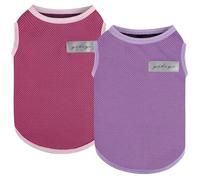 CozyOasis 2 Pack Dog Shirt Cooling Dog Shirts Mesh Breathable Summer Quick Dry Vest Sleeveless Sun Protection Tank Tops for Small Dogs Stretchy Lightweight T-Shirt Puppy Clothes Boy Girl