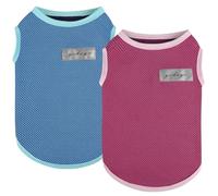 CozyOasis 2 Pack Dog Shirt Cooling Dog Shirts Mesh Breathable Summer Quick Dry Vest Sleeveless Sun Protection Tank Tops for Small Dogs Stretchy Lightweight T-Shirt Puppy Clothes Boy Girl