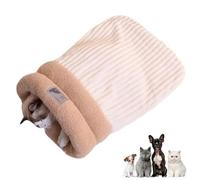 Cozypets Nest For Cats And Dogs, Warm Cat Dog Sleeping Bag, 360° Wrap Soft Plush Cartoon Cat Dog Cave Bed, Warm Haven Perfect For Winter Use (Off White,M)