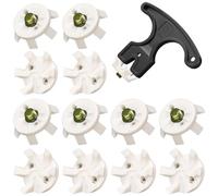 Cozypower 31 Pcs Golf Spikes Set Includes 30 Pcs Golf Cleats Replacement Black Cleats Spanner Metal Thread Screw 6 mm Dia Spike Tool for Lawn Cricket Shoe Player Lover(White)