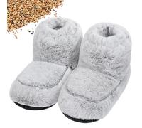 Cozypower Microwavable Slippers for Women Men Heated Booties Warming Slippers Heatable Wellness Boots with Moist Heat Therapy Comfortable Feet Warm for Foot Ankle Pain Plantar Fasciitis, Grey, One