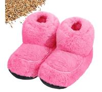Cozypower Microwavable Slippers for Women Men Heated Booties Warming Slippers Heatable Wellness Boots with Moist Heat Therapy Comfortable Feet Warm for Foot Ankle Pain Plantar Fasciitis, Pink, M